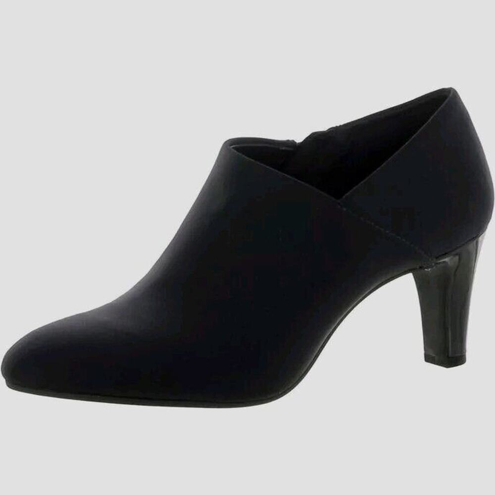 Bandolino Comfort Fabric Heels Shooties Sz 10M Black SLIP-ON Flex Comfort Modern